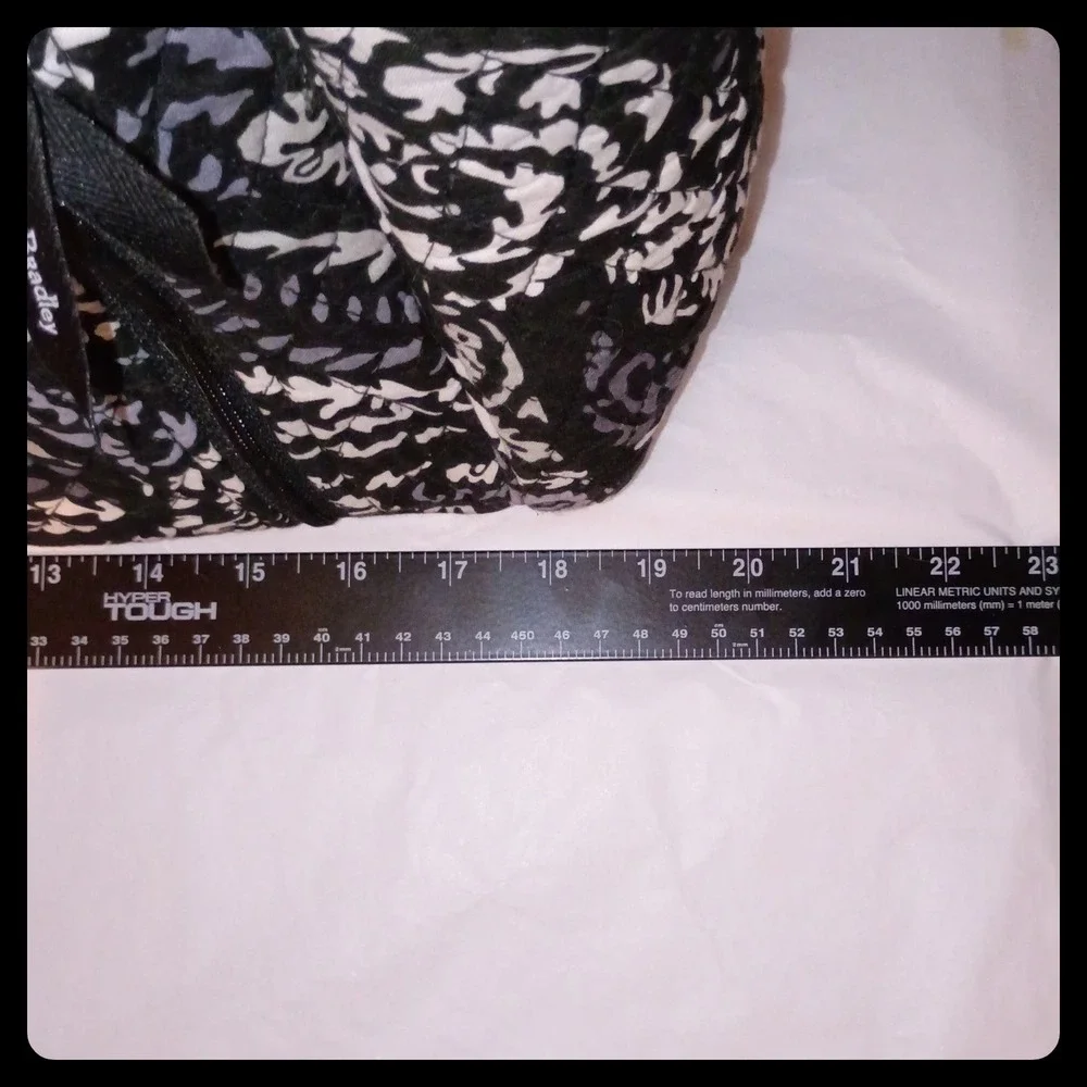 Vera Bradley Diaper Bag Women Large Black White Paisley Quilted Tote